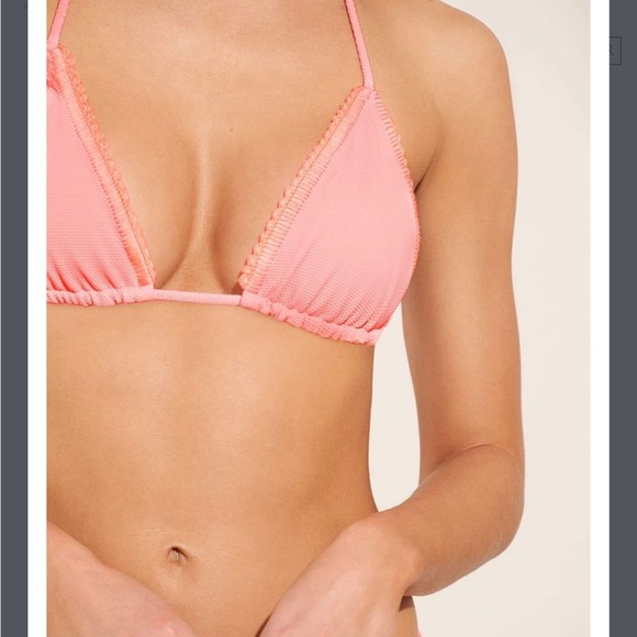 Maaji Coral Peony Balmy Sliding Triangle Bikini Top size large NWT pink blue - Picture 3 of 11